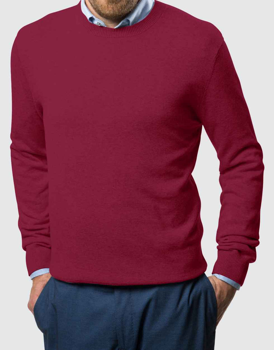 Winter Crew Pullover Sweater-Burgundy– Mio Marino