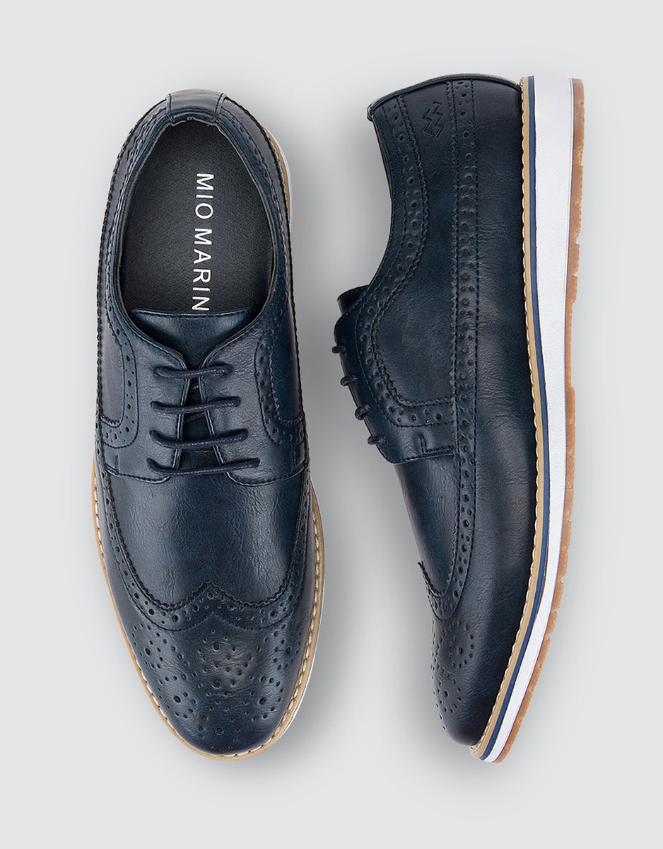  Mio Marino Everyday Casual Wingtip Oxford zapatos para hombre,  Cobalto profundo : Ropa, Zapatos y Joyería