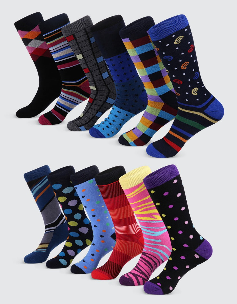 Savvy Sharp Fun Dress Socks 12 Pack-Cool Collection– Mio Marino