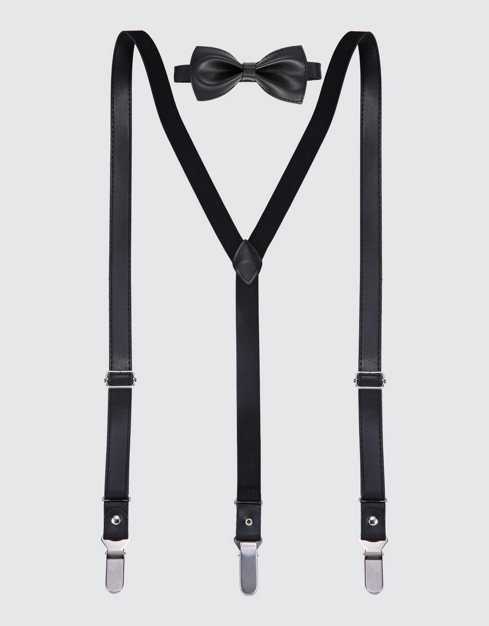 Luster Y-Back Suspenders Bow Tie Set